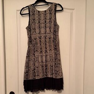 Jessica Simpson Beige and Black Snake Print Midi Dress